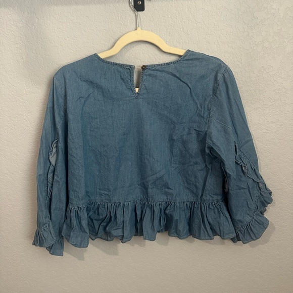 Mebon by Machine Jeans Denim/Linen-like Top - Picture 2 of 4